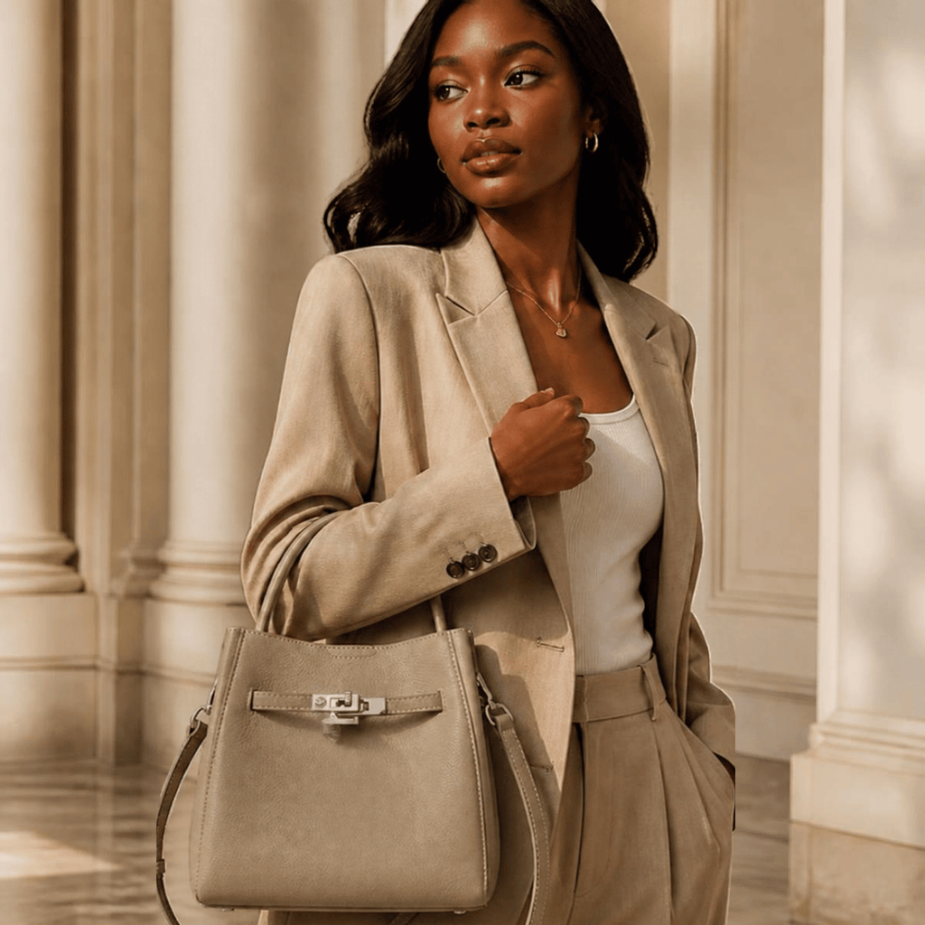 Women’s Genuine Leather Bucket Bag – Versatile Shoulder & Handbag