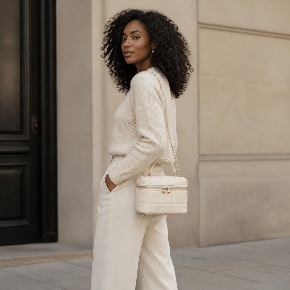 Textured Mini Chain Shoulder Bag