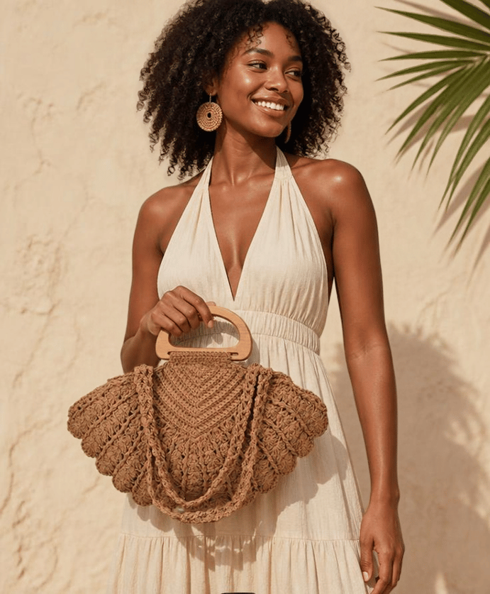 Women’s Woven Cotton Shell Shoulder Bag